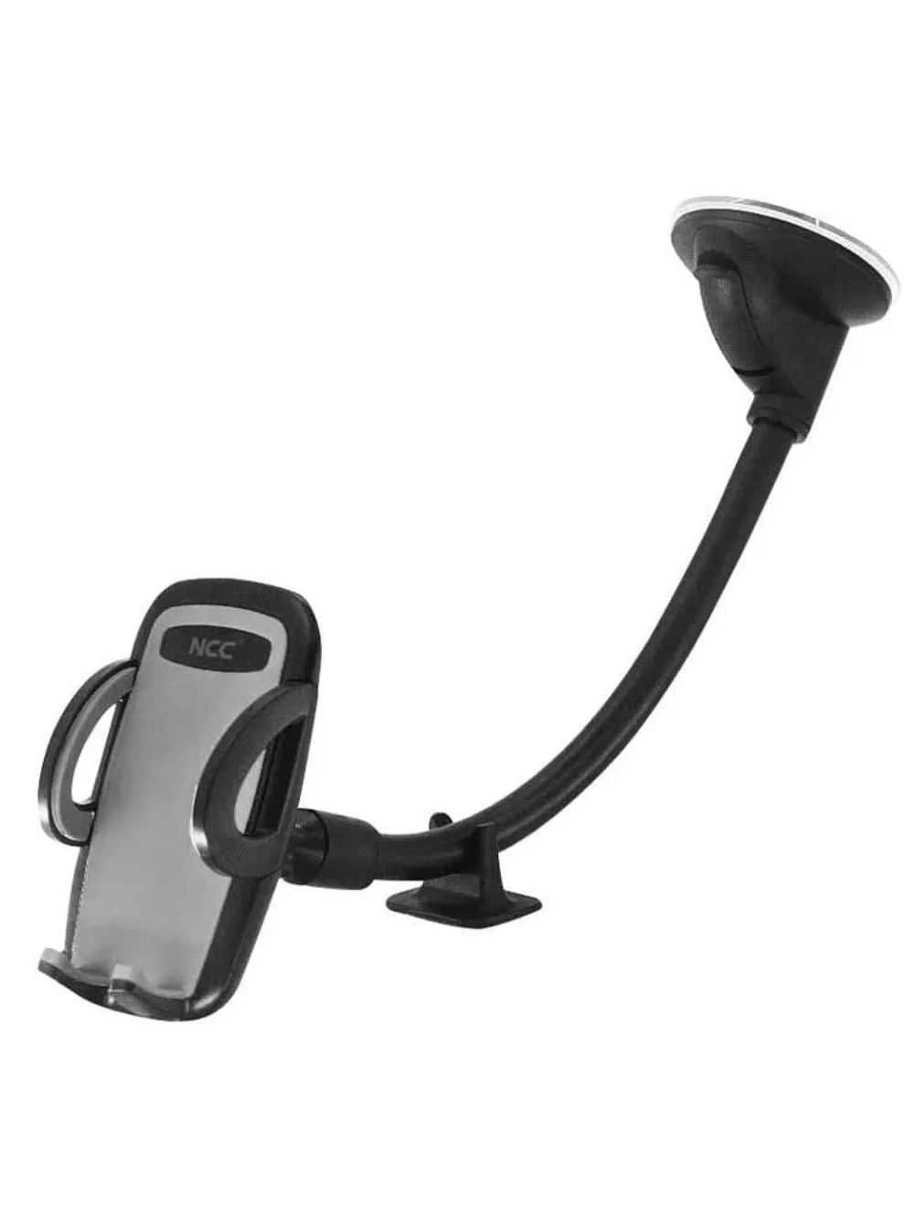 Adjustable Car Phone Mount with Suction Arm - Black and Silver